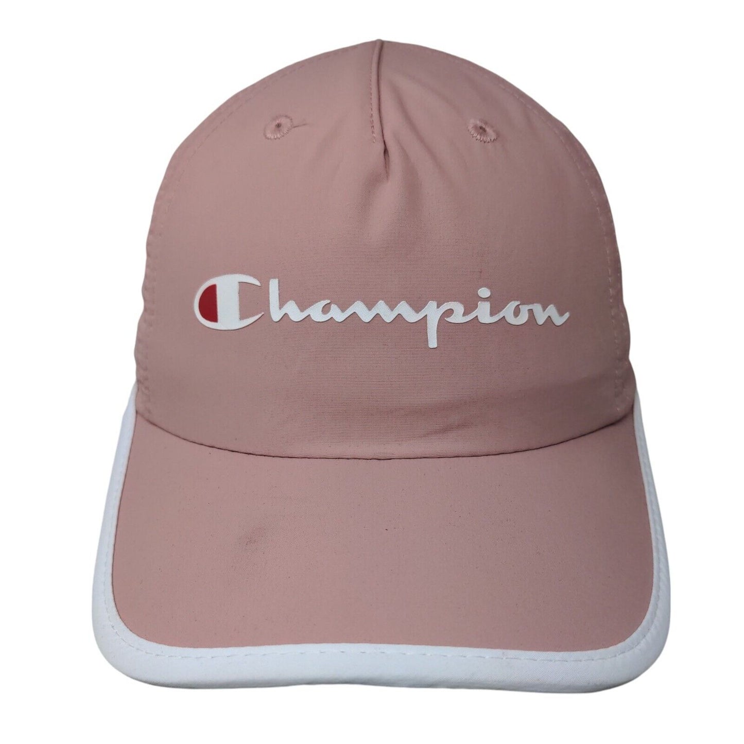 Champion Strapback Hat Pink OSFA Adjustable Vented Holes 6 Panel Polyester