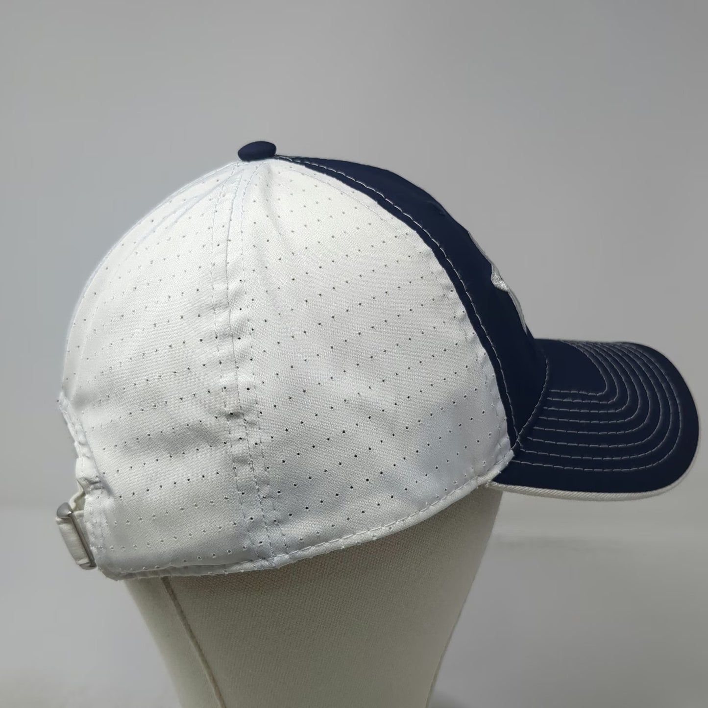 The Game Stars National Baseball Cap Blue White One Size Slideback Perforated