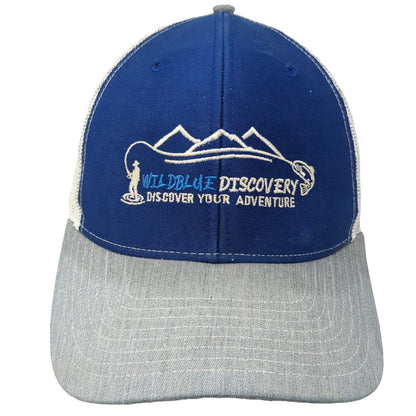 Richardson Trucker Hat Blue One Size Fishing Mountains Mesh Snapback Outdoor