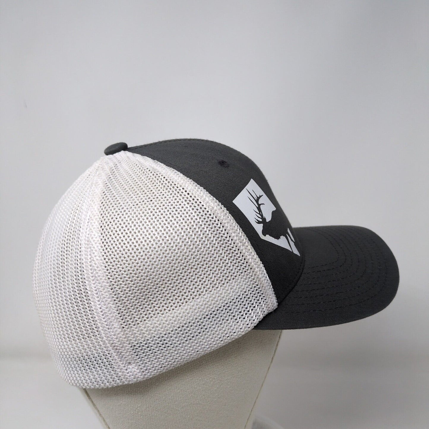 Flexfit Fitted Mesh Back Trucker Hat Gray One Size Colorblock Yupoong