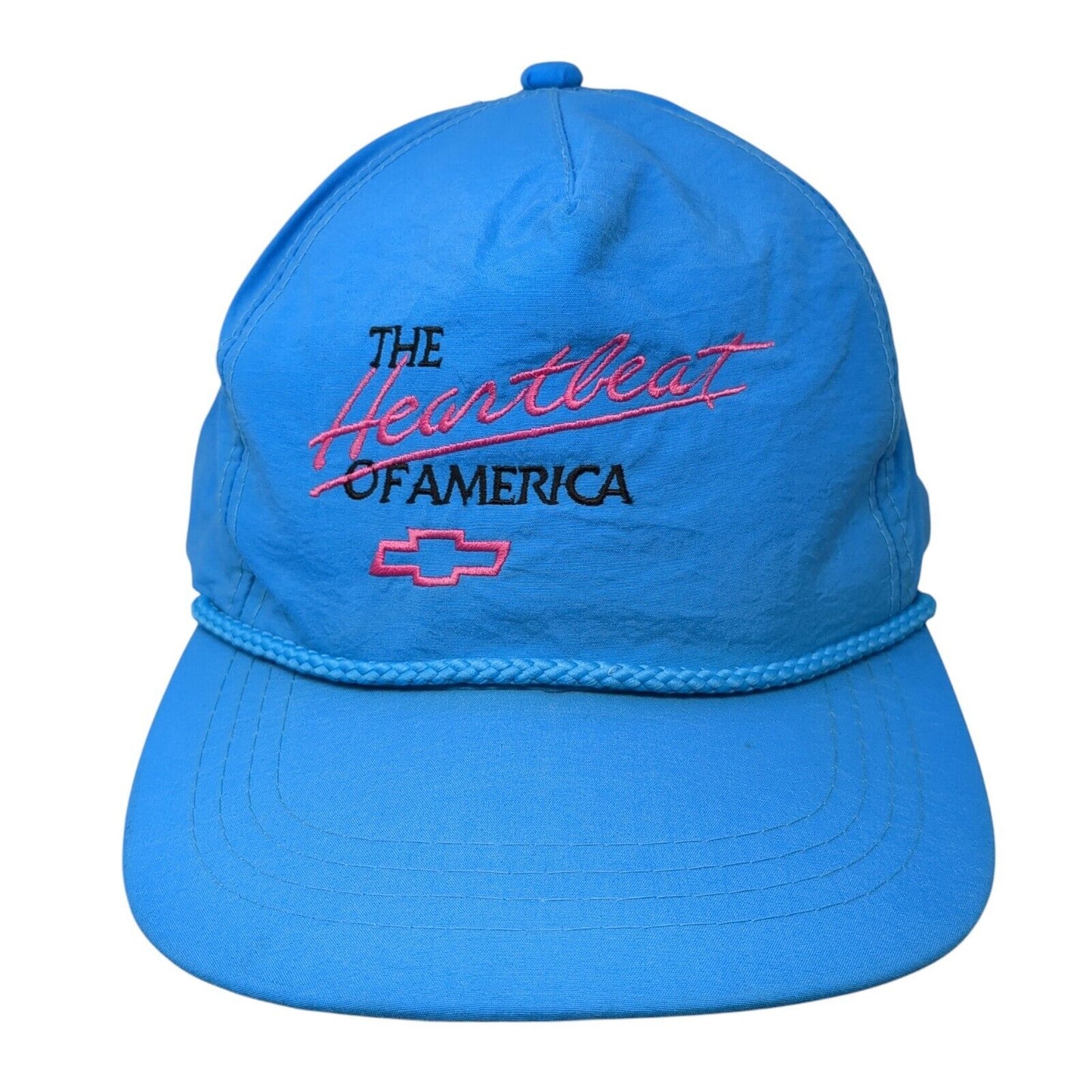 Vintage Chevrolet Snapback Trucker Hat Blue OSFA The Heartbeat of America
