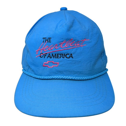Vintage Chevrolet Snapback Trucker Hat Blue OSFA The Heartbeat of America