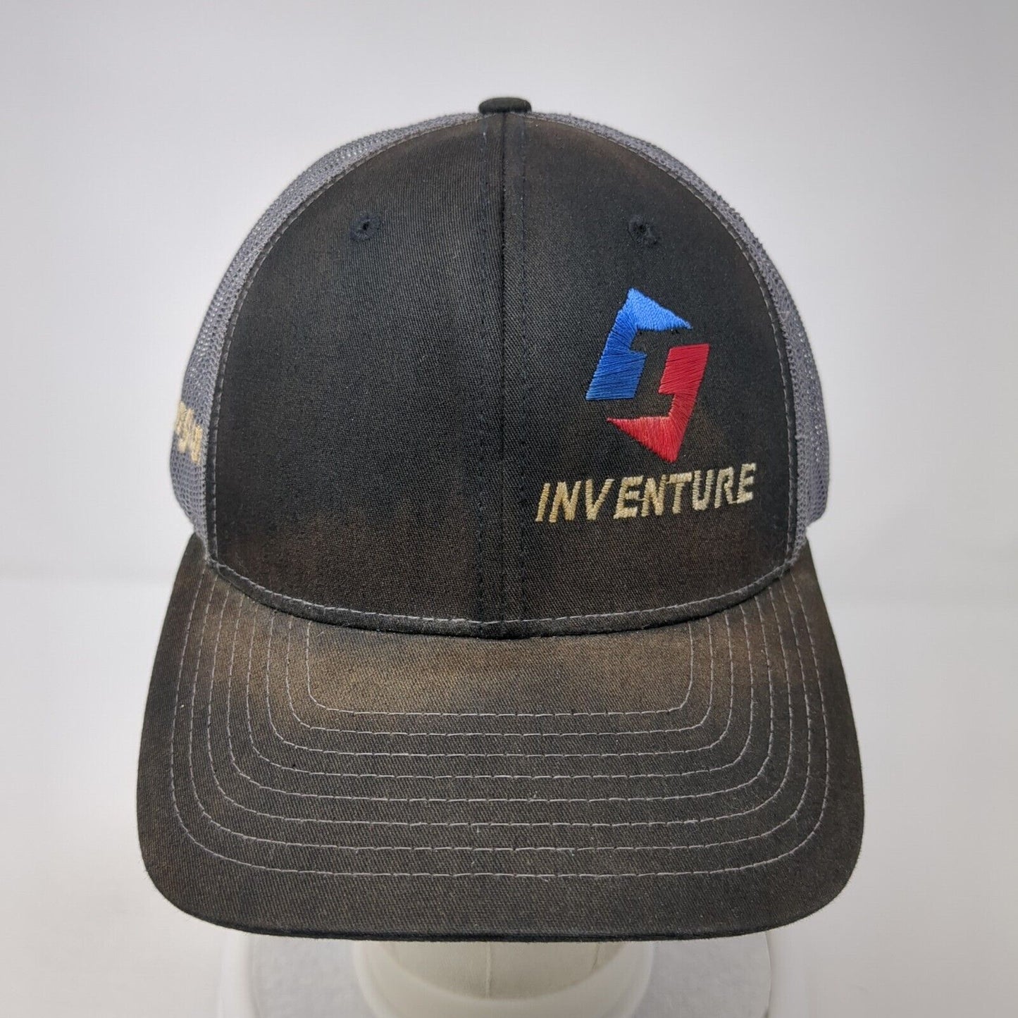 Inventure Snapback Trucker Hat Black One Size Adjustable Mesh Back Richardson