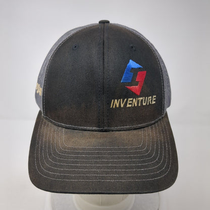 Inventure Snapback Trucker Hat Black One Size Adjustable Mesh Back Richardson