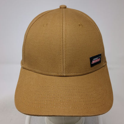 Dickies Snapback Hat Brown One Size Structured Canvas Work Logo Patch Adjustable