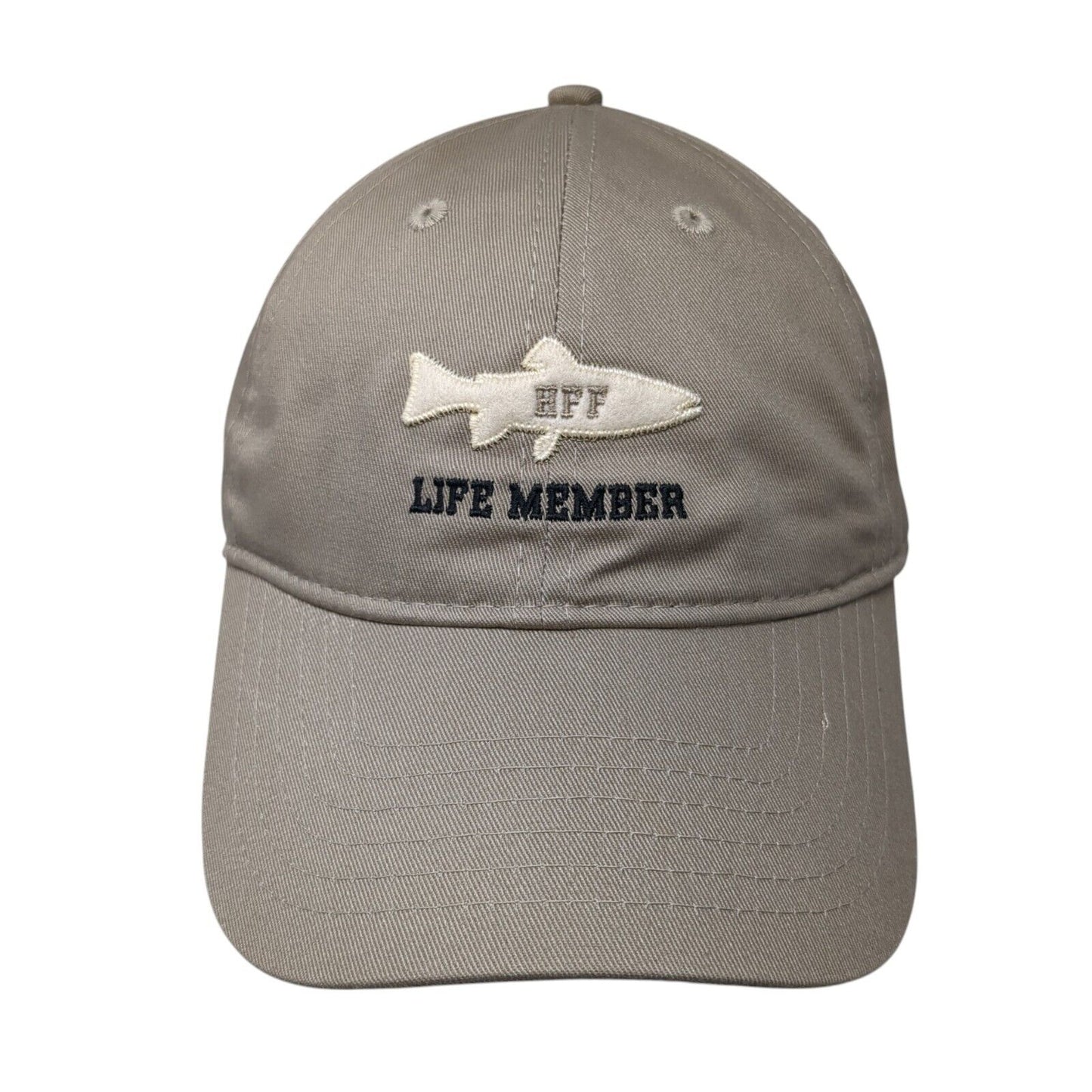 HFF Life Member Strapback Hat Tan One Size Embroidered 6 Panel Ouray