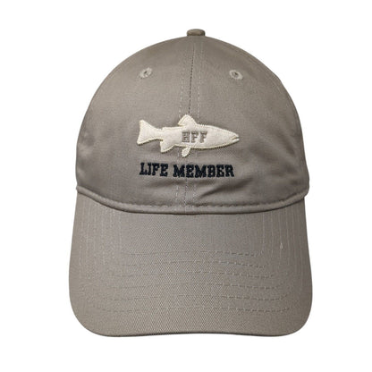 HFF Life Member Strapback Hat Tan One Size Embroidered 6 Panel Ouray