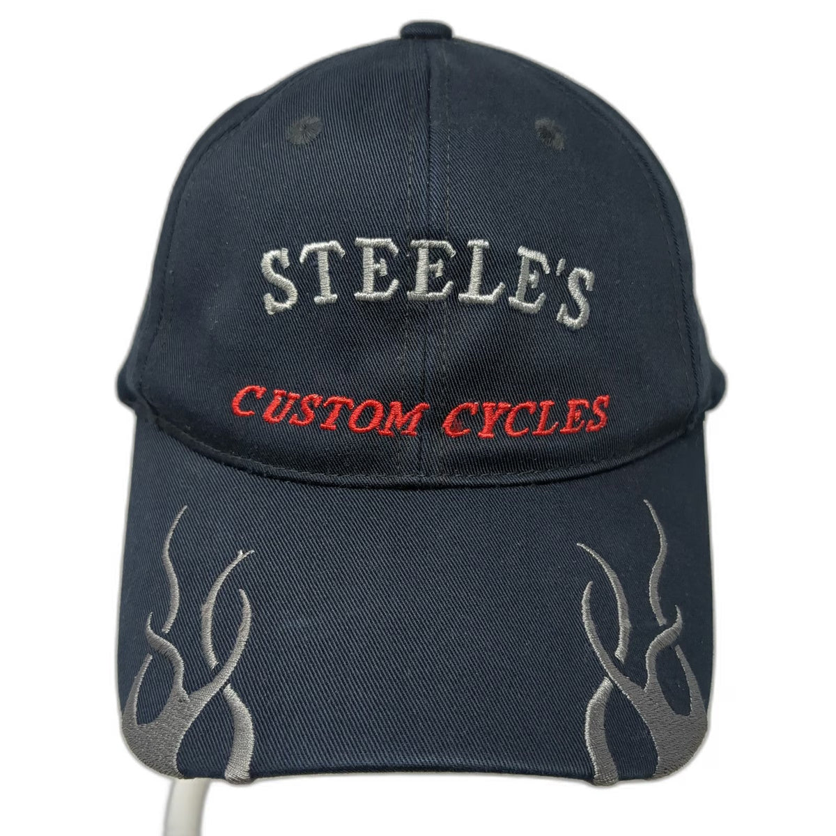 Port Authority Baseball Cap Black One Size Steele's Custom Cycles Flames Hat