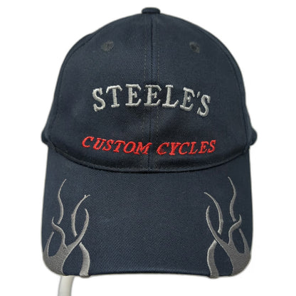 Port Authority Baseball Cap Black One Size Steele's Custom Cycles Flames Hat