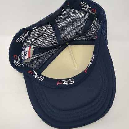 Functional F45 Training Trucker Hat Blue One Size Adjustable Mesh Back 6 Panel