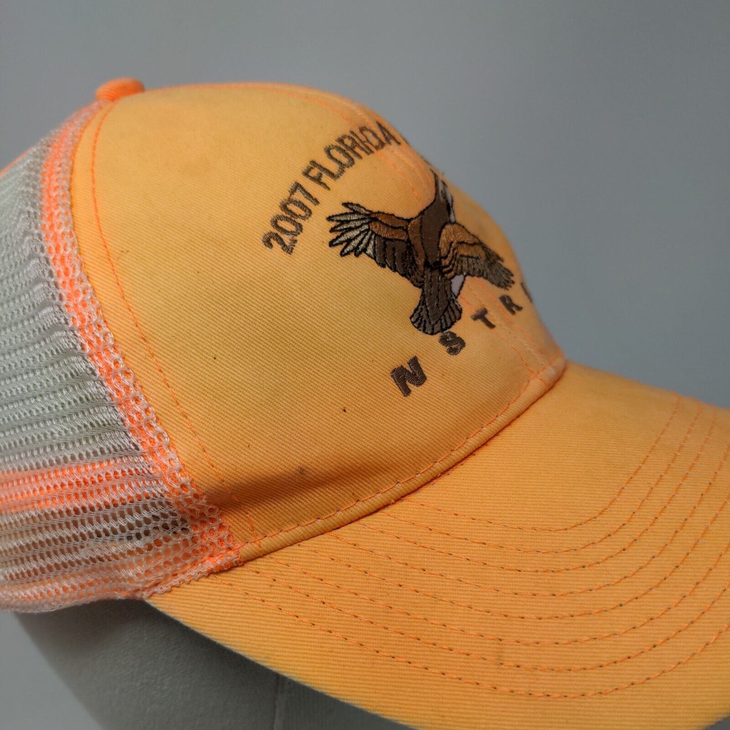 2007 Florida Regional NSTRA Snapback Trucker Hat Orange OSFM Mesh Back Otto
