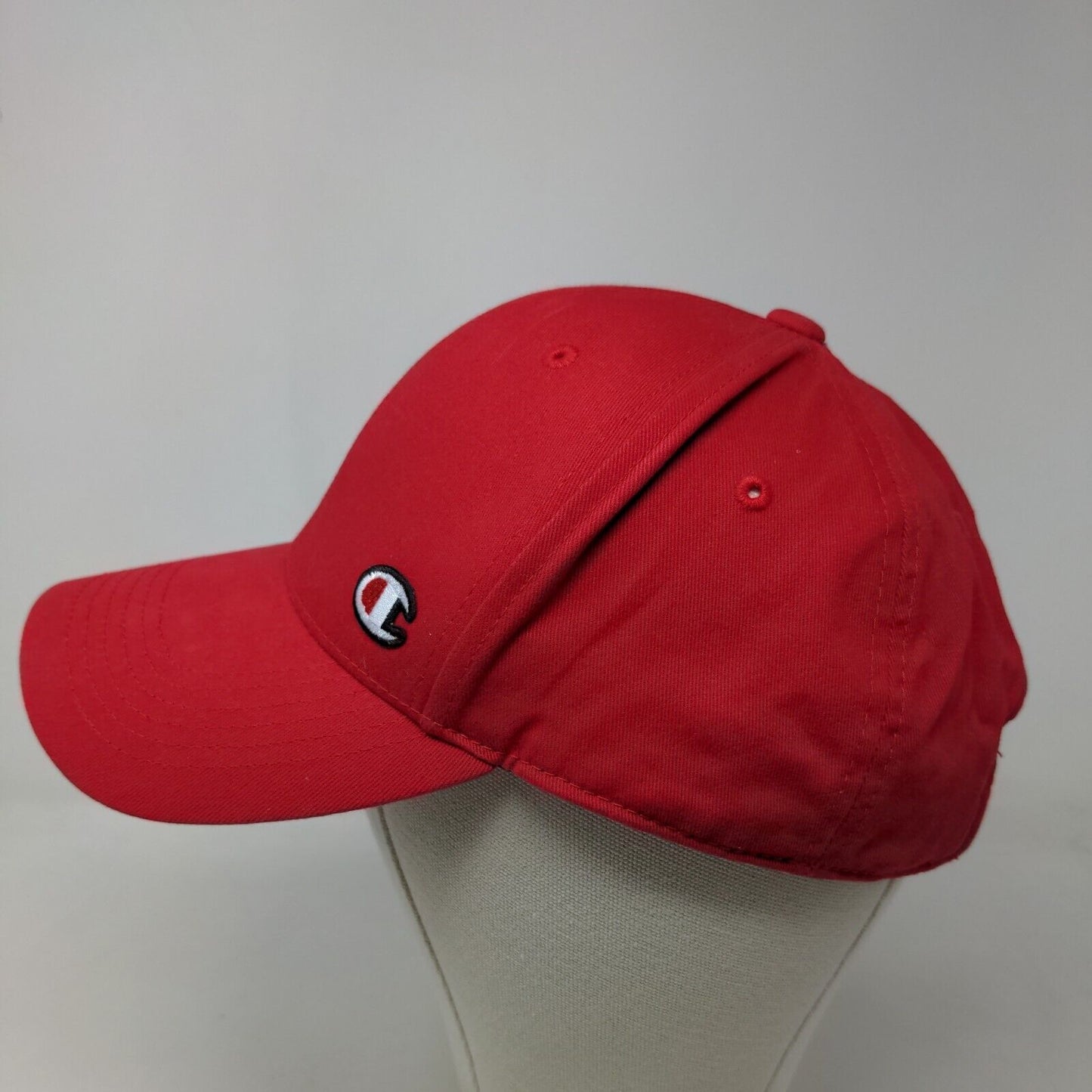 Champion Men's Slideback Hat Red Embroidered Logo 100% Cotton