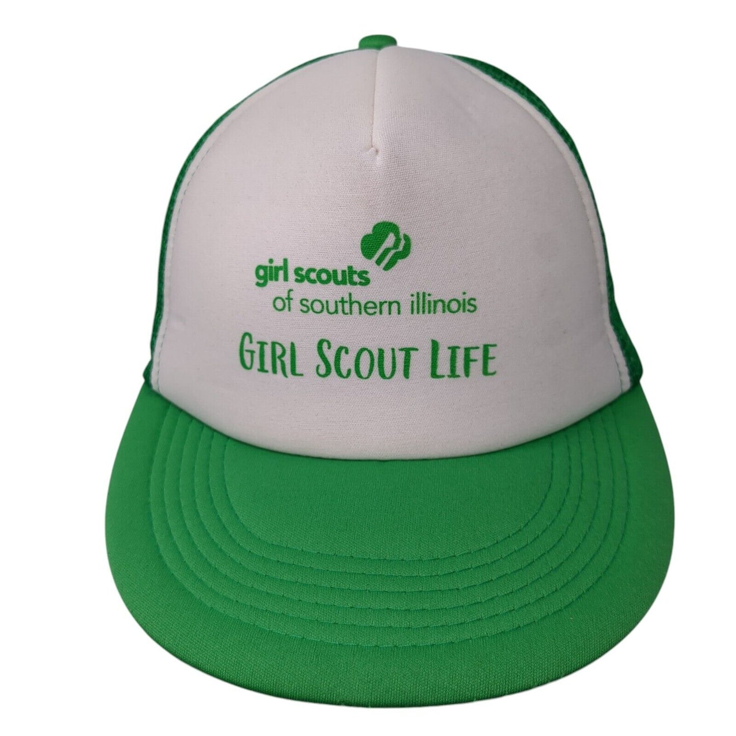 Girl Scouts Of Southern Illinois Snapback Trucker Hat Green OS Adjustable Mesh