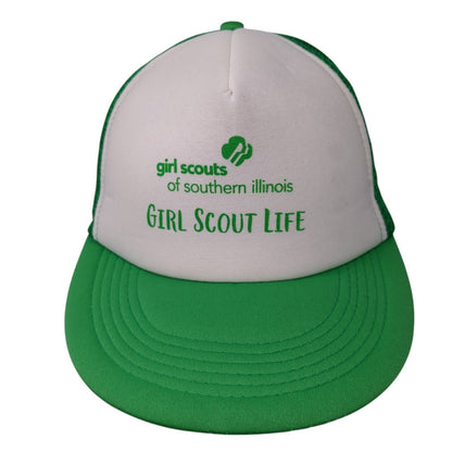 Girl Scouts Of Southern Illinois Snapback Trucker Hat Green OS Adjustable Mesh