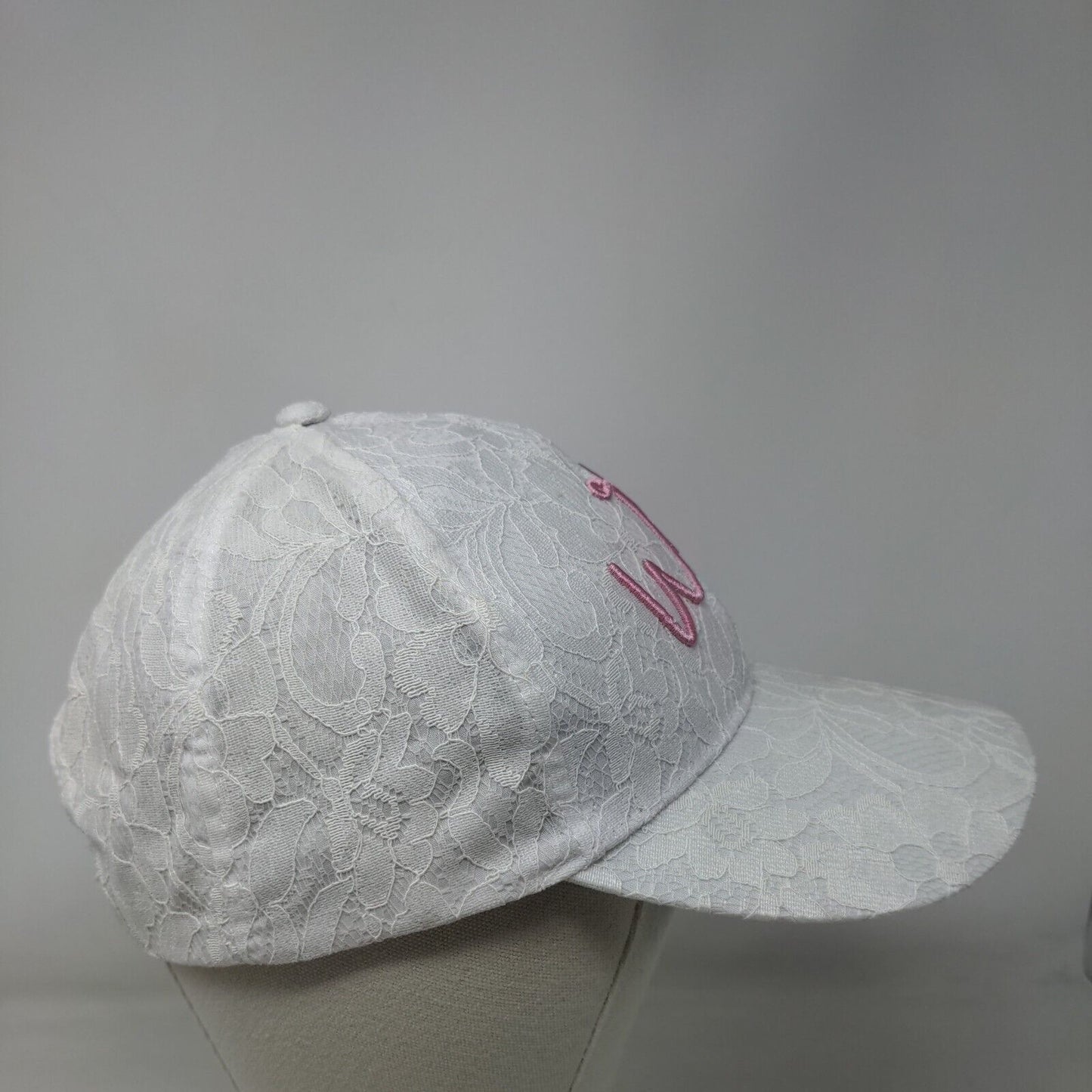 Wifey Strapbck Hat White One Size Adjustable Lace Trim Embroidered Miss To Mrs