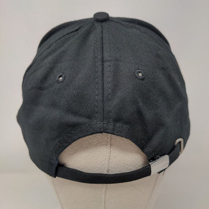 Halo Slideback Hat Black One Size Adjustable Embroidered Vented Holes 6 Panel