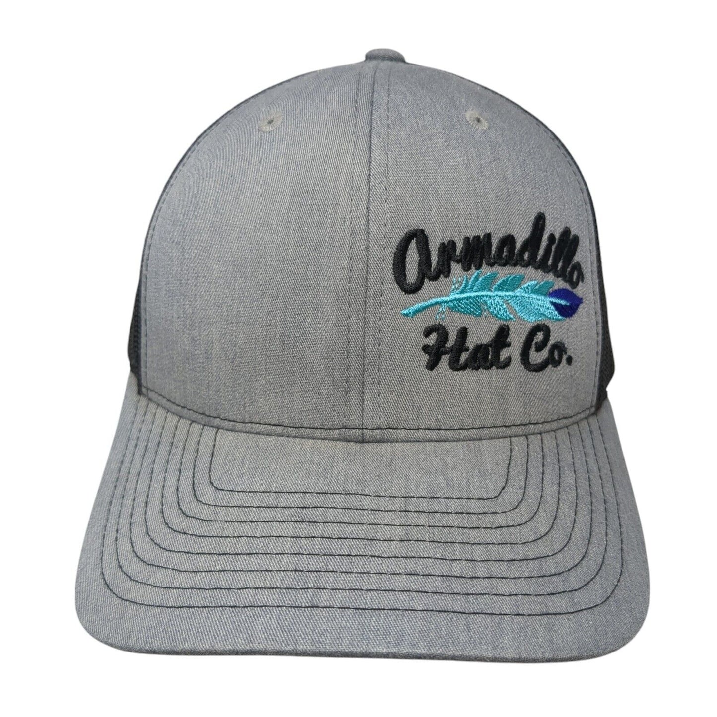 Armadillo Hat Co. Snapback Mesh Back Trucker Hat Gray One Size Richardson