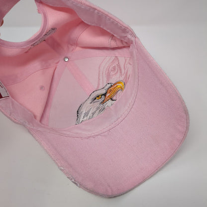 Eagles Strapback Hat Pink One Size Adjustable Embroidered 6 Panel