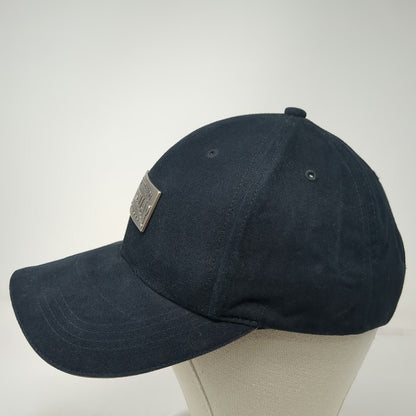 Caterpillar Baseball Cap Black OSFM Metal Logo Plate Reflective Strapback Hat