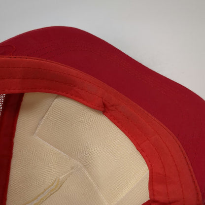 Spirit Trucker Hat Red White One Size Snapback Novelty Dick's Morning Wood Gag