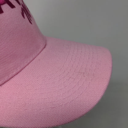Navy Mom Strapback Hat Pink One Size Adjustable Embroidered Vented Holes 6 Panel