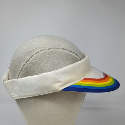 White Blue Red Orange Yellow Green 1984 Softball Champs Visor Hat Strap Vintage