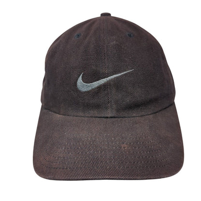Nike Slideback Hat Black One Size Adjustable Embroidered Swoosh 6 Panel Cotton
