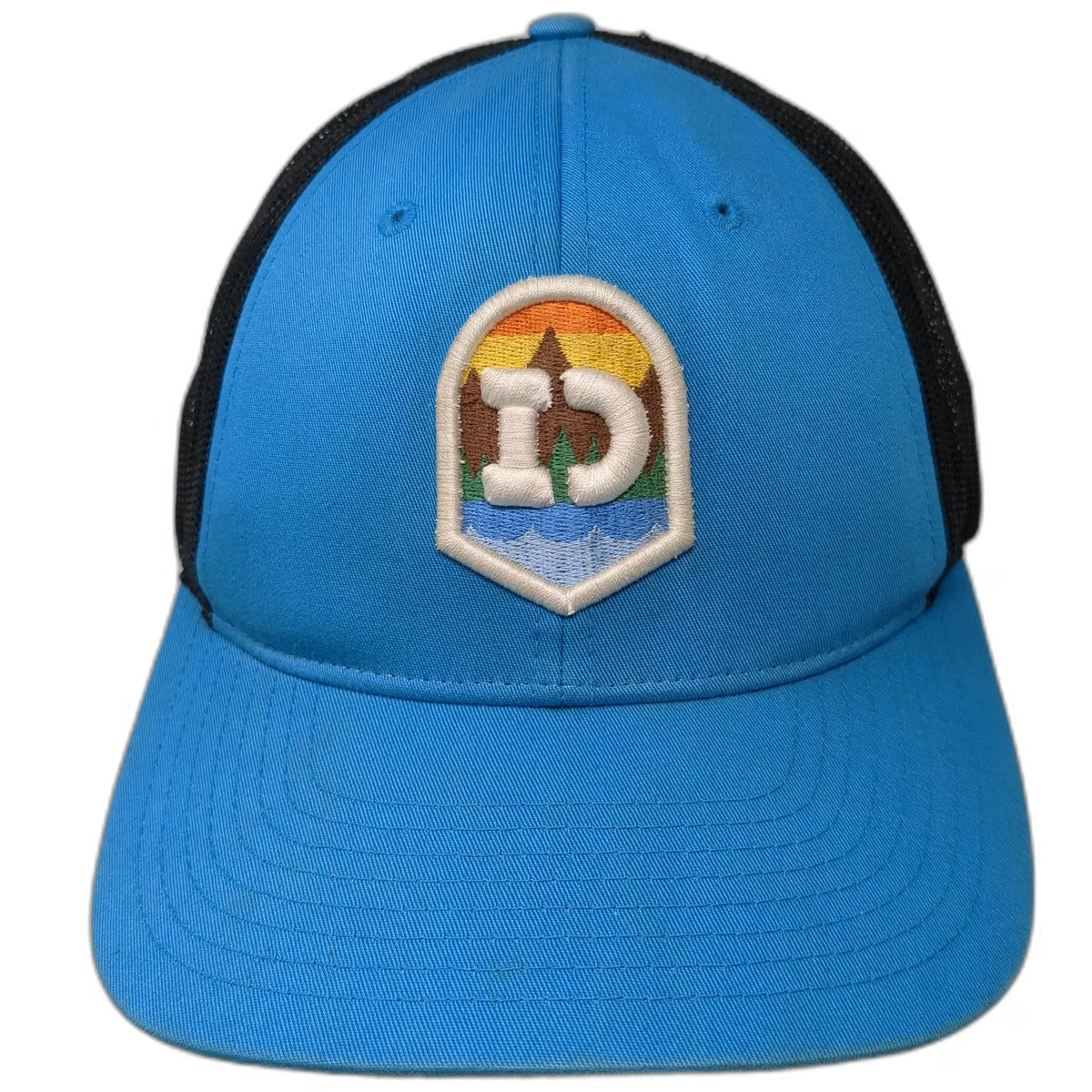 Richardson Trucker Hat Blue L Snapback Mesh Back Scenic D Patch Mountain Hat
