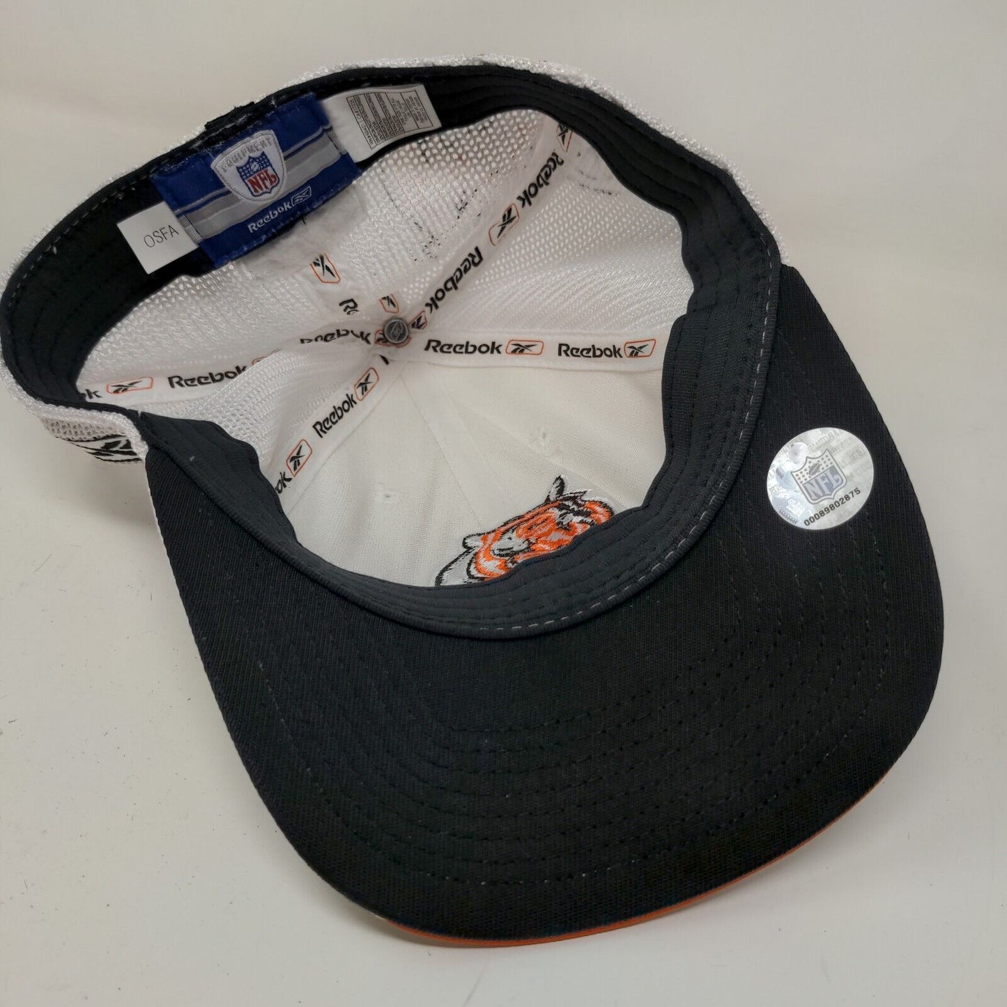 Reebok NFL Mesh Back Hat White OSFA Cincinnati Bengals Embroidered Logo Vintage