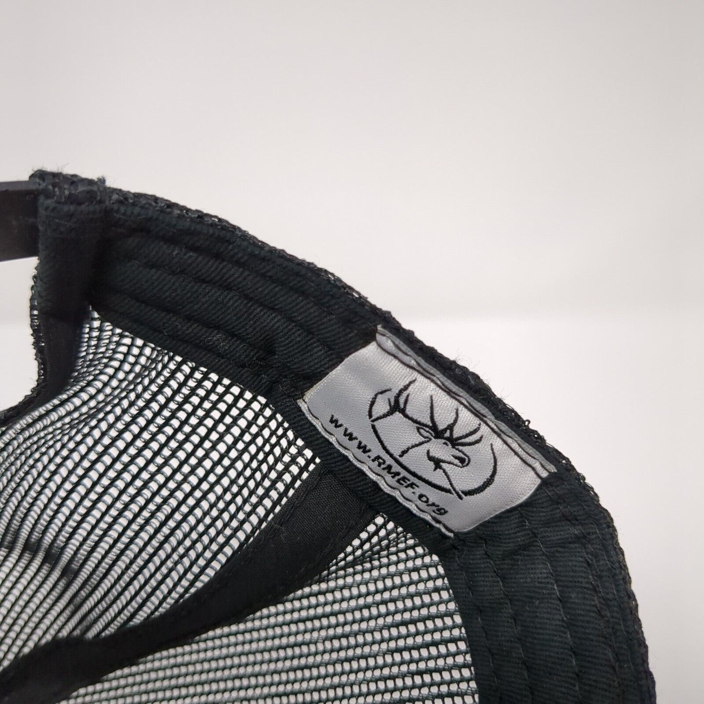 RMEF Team Elk Patch Snapback Trucker Hat Black One Size Mesh Back