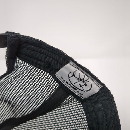 RMEF Team Elk Patch Snapback Trucker Hat Black One Size Mesh Back