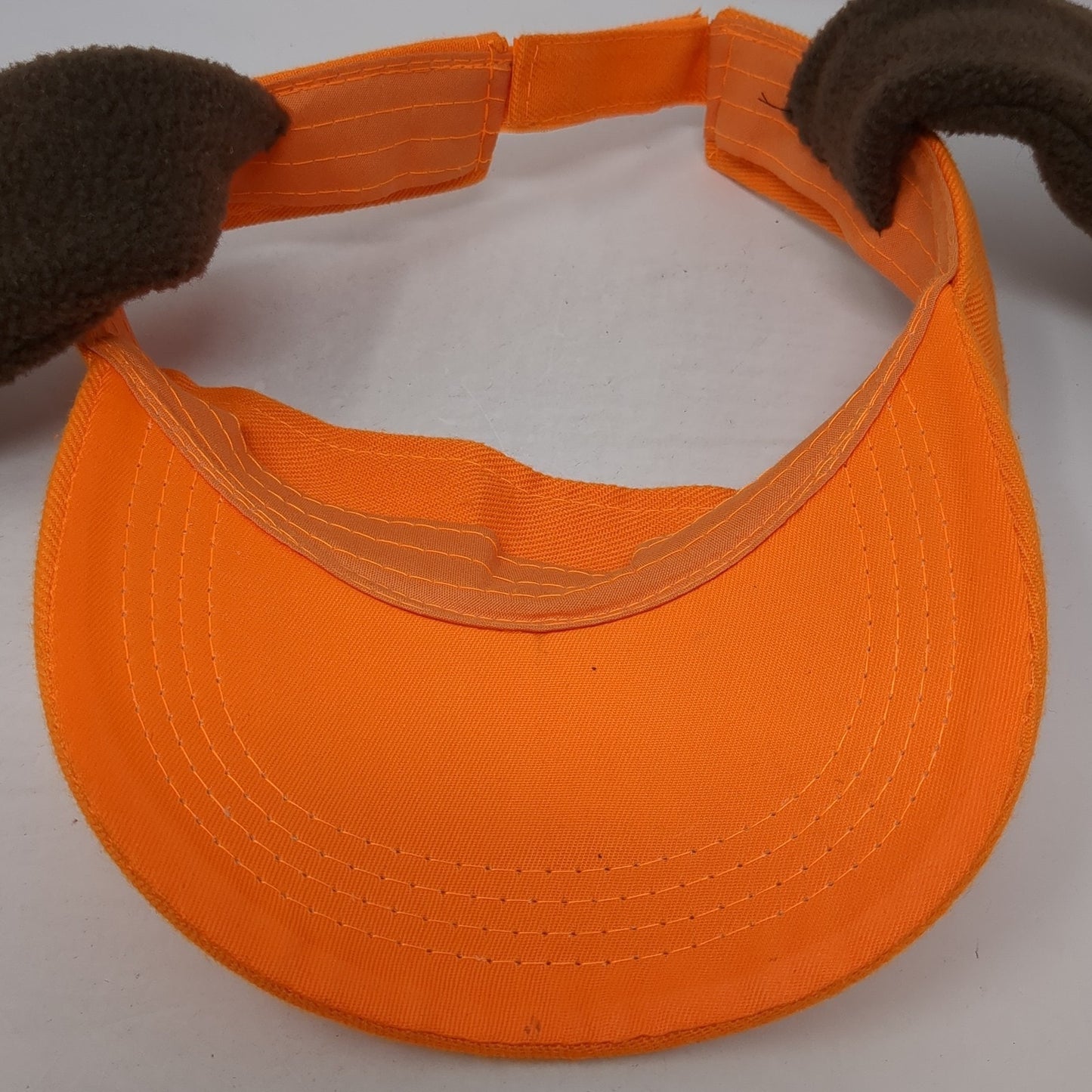 Unbranded Sun Visor Hat Orange One Size Adjustable Strap Lightweight Ear Flaps