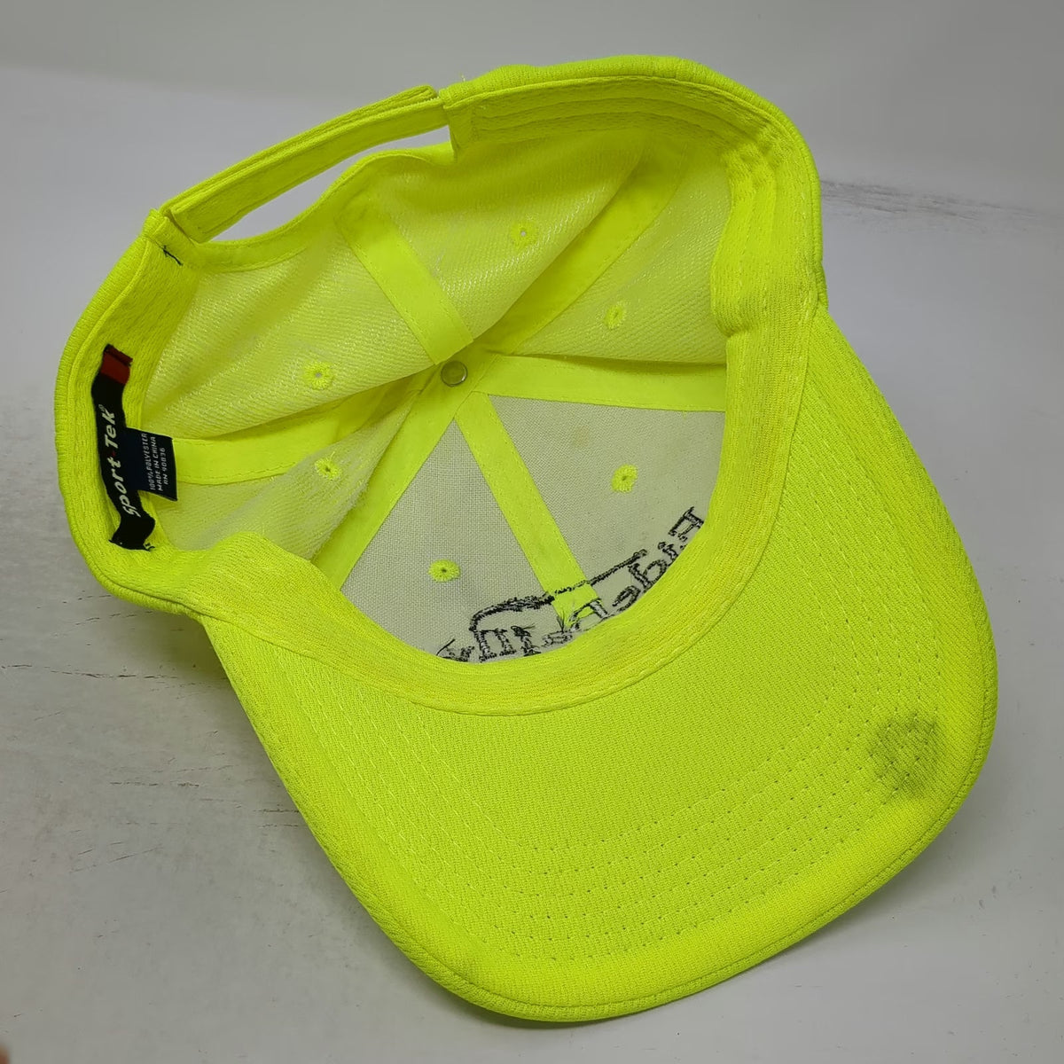 Sport-Tek Baseball Cap Green One Size EideBailly Neon Polyester Strapback Hat