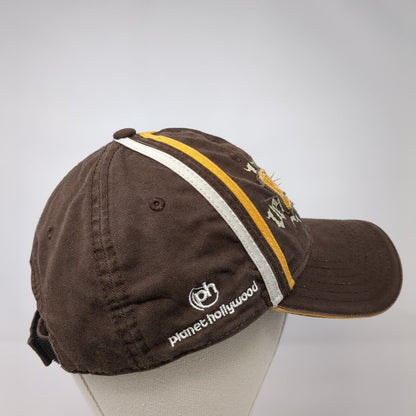 PHRC Planet Hollywood Strapback Hat Brown One Size Adjustable 6 Panel