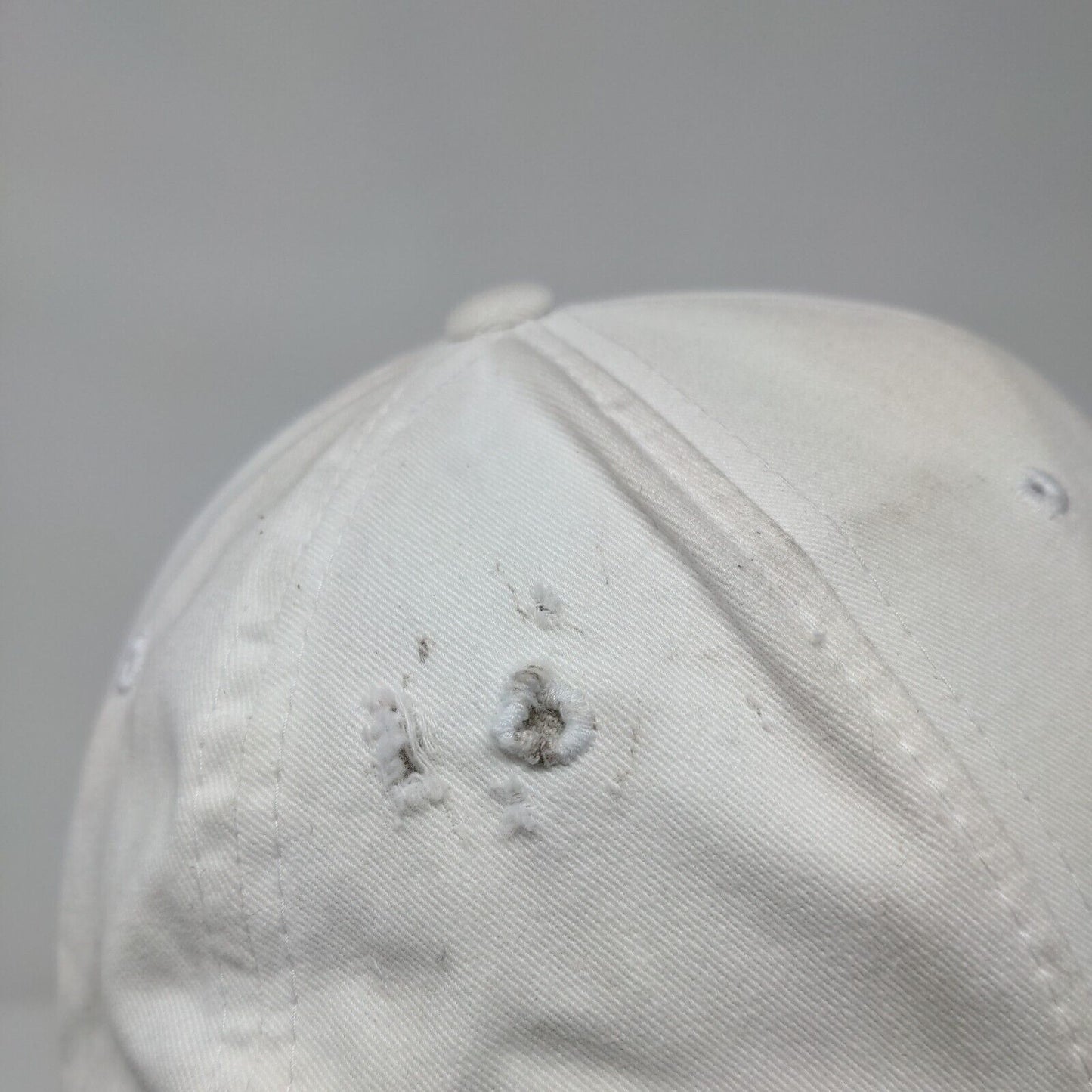 Champion Slideback Hat White OSFM Embroidered Adjustable Leather Strap