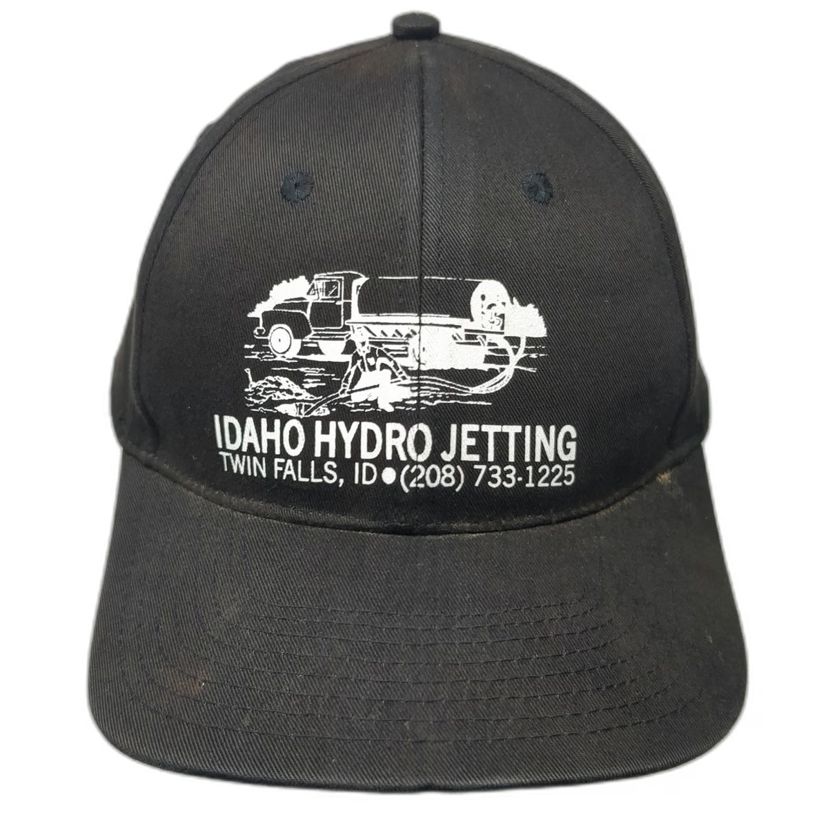 Idaho Hydro Jetting Baseball Cap Black White One Size Strapback Truck Hat