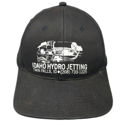 Idaho Hydro Jetting Baseball Cap Black White One Size Strapback Truck Hat