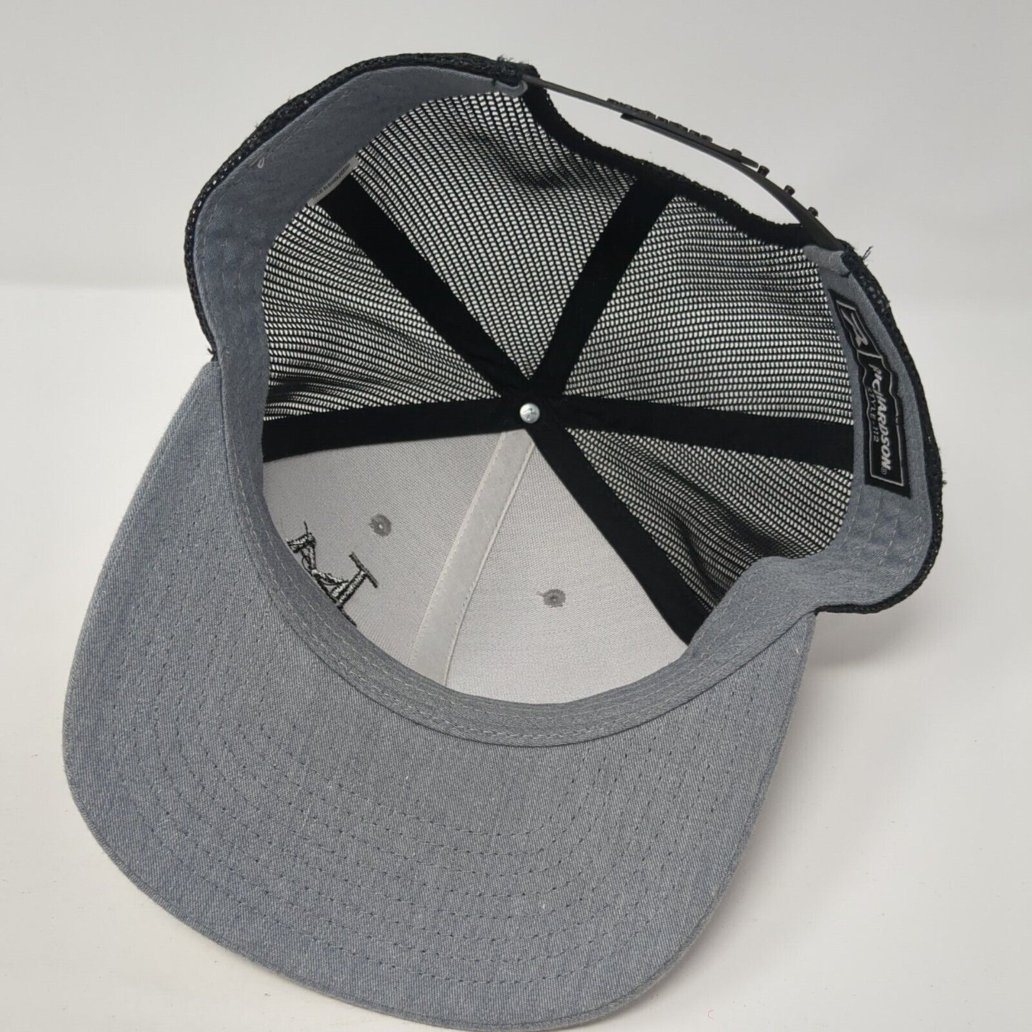 Richardson Snapback Mesh Back Trucker Hat Gray One Size Embroidered Letters