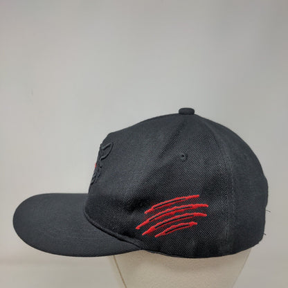 Black Tiger Snapback Hat Black One Size Embroidered Adjustable Red Eyes