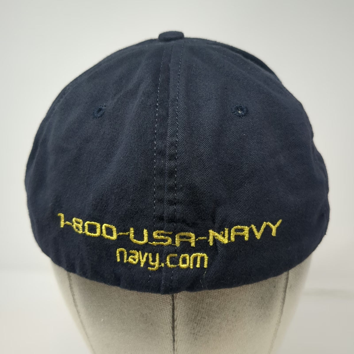 Baseball Cap Blue One Size US Navy Embroidered Made in USA Military Hat Recruit