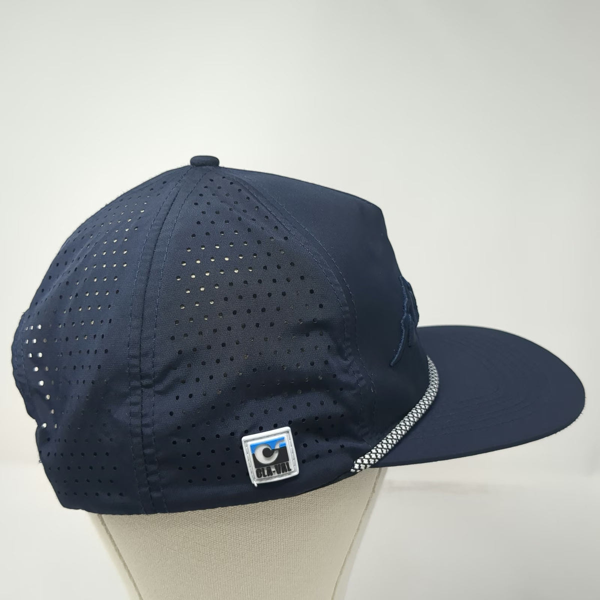 Mountainland Supply Co Trucker Hat Blue One Size Rope Mountain Logo Perforated