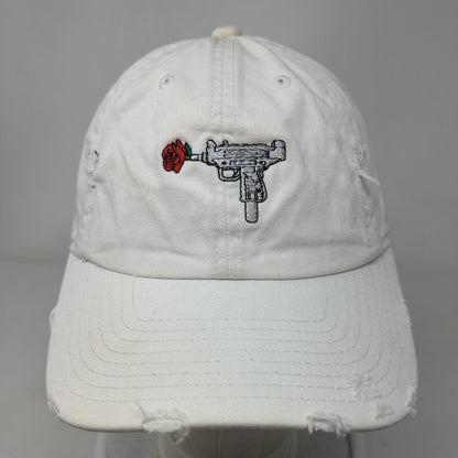 Uzi Flower Svart Slideback Hat White One Size Embroidered Field Grade