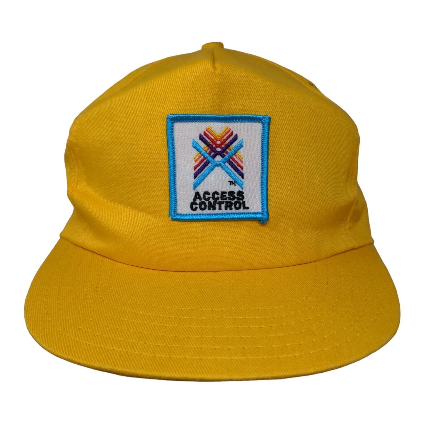 Vintage Broner Snapback Trucker Hat Yellow Access Control Embroidered Logo