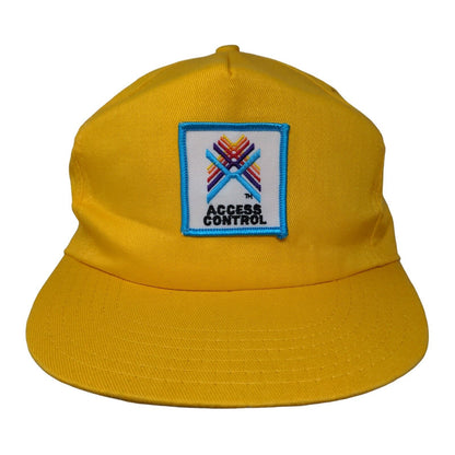 Vintage Broner Snapback Trucker Hat Yellow Access Control Embroidered Logo