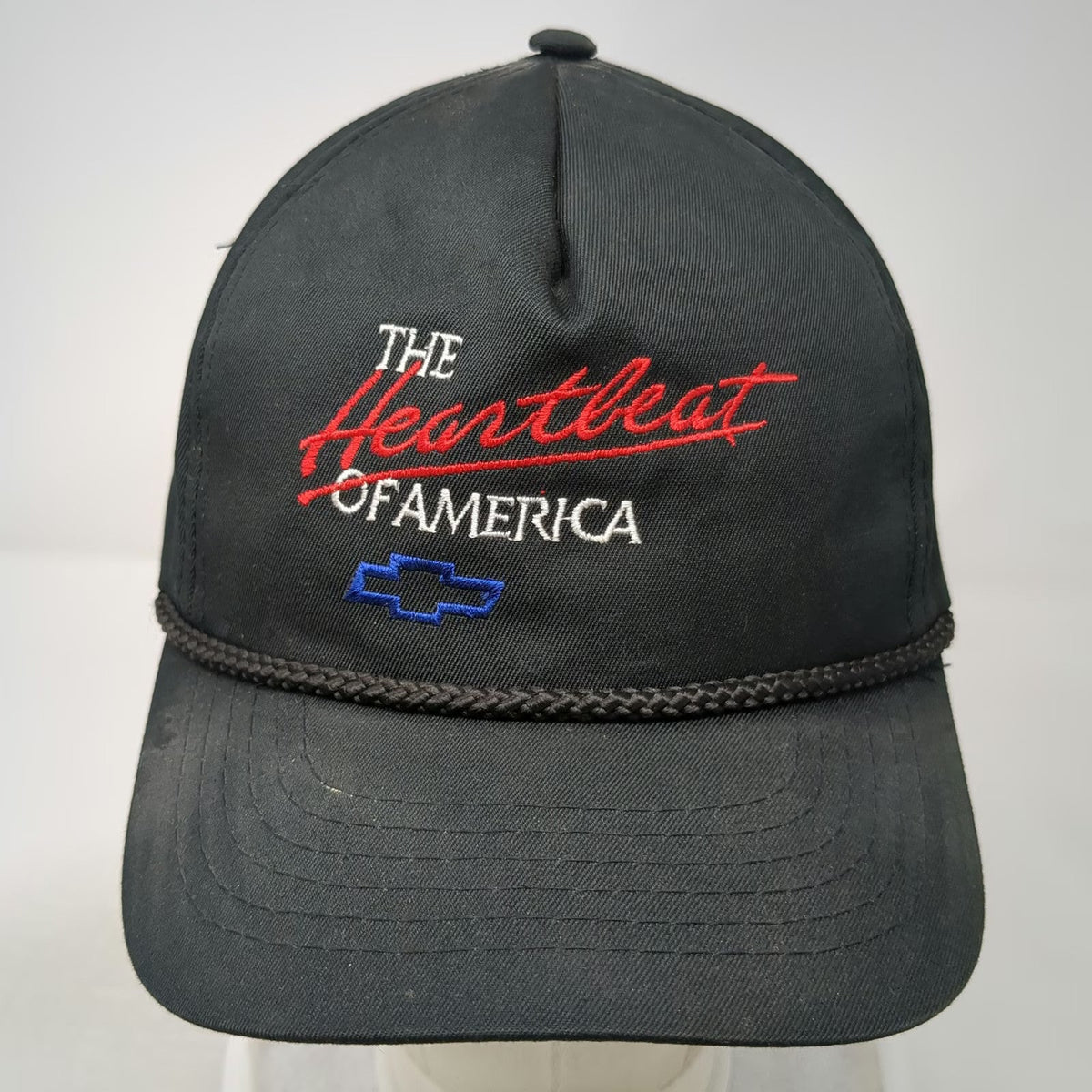 Young An 5 Panel Black Hat One Size Snapback Chevrolet Heartbeat of America Rope