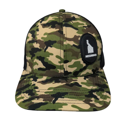 Mission43 Patch Snapback Mesh Back Trucker Hat Camo One Size 6 Panel