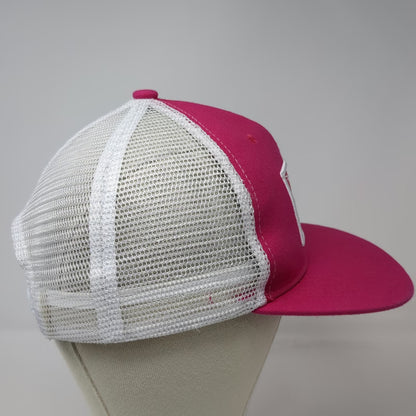 Pink Trucker Hat OS Mesh Back White Red AIRO Logo Patch Snapback Structured Hat