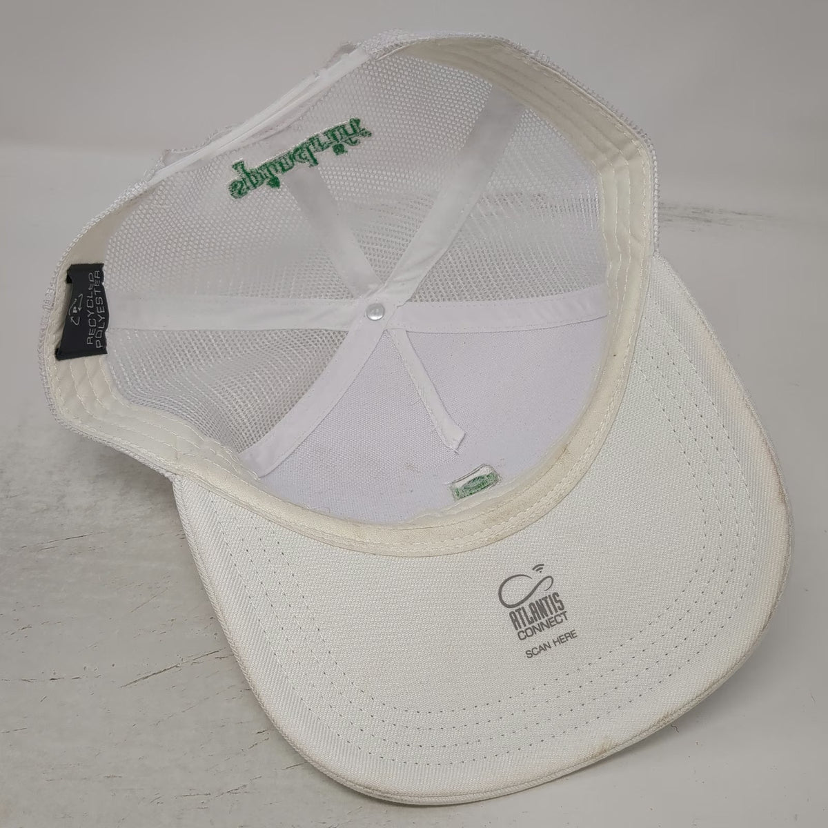 Spindrift Trucker Hat White One Size Mesh Back Snapback Recycled Polyester