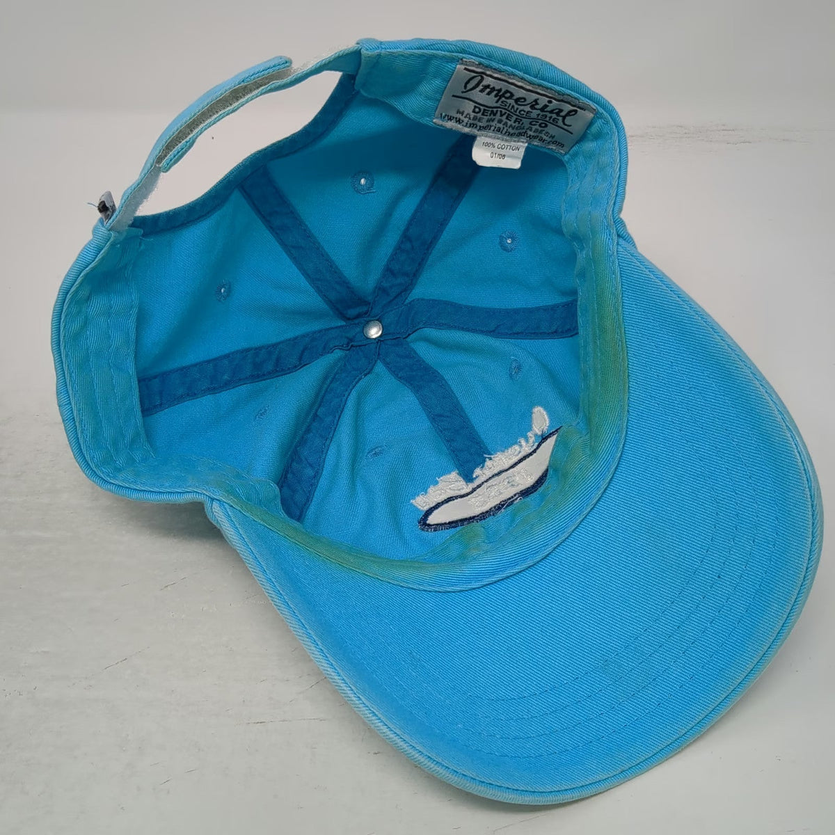Imperial Baseball Cap Blue White One Size Oyster Bay Golf Links Strapback Hat