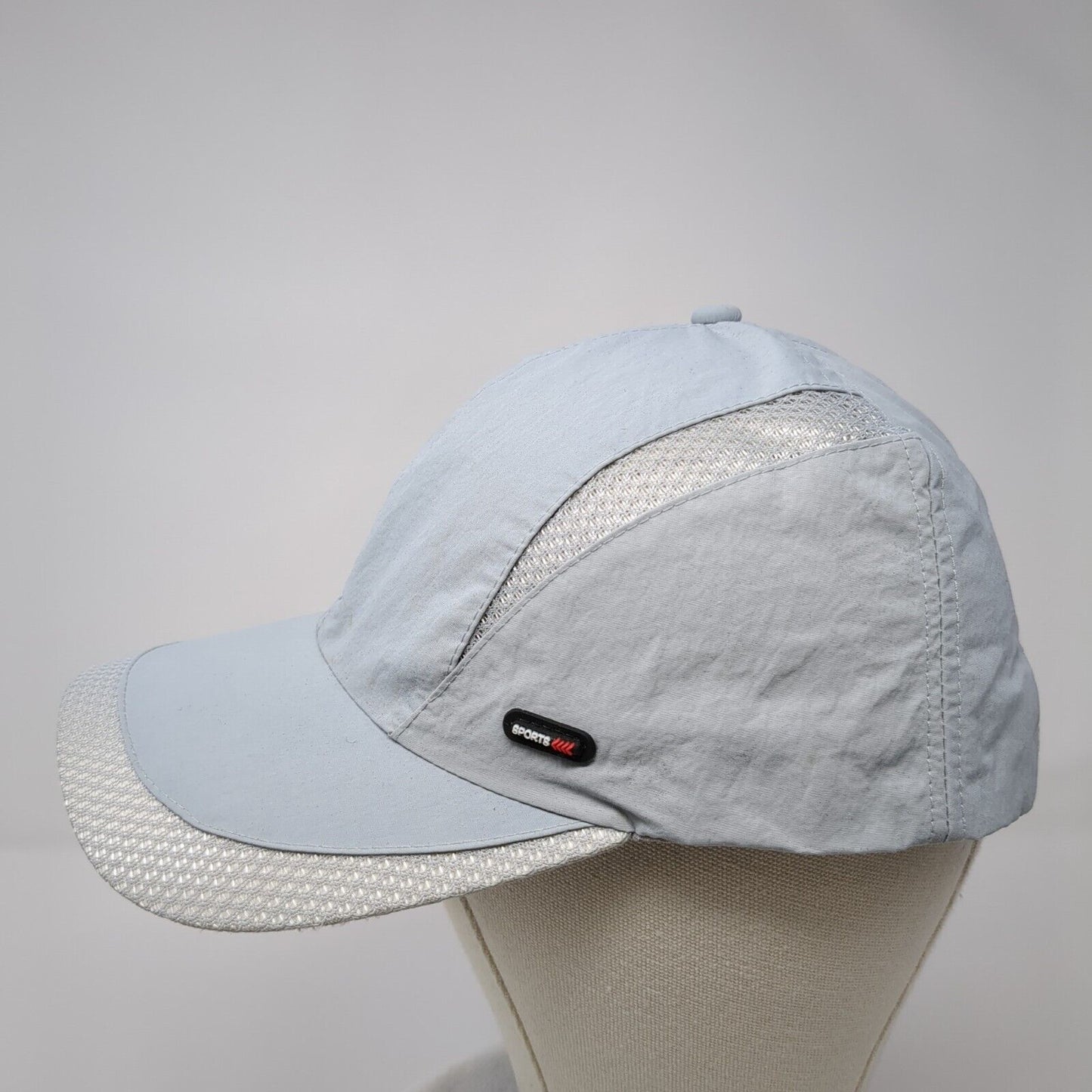 Sports Slideback Hat Gray One Size Adjustable Mesh Trim Solid Outdoor